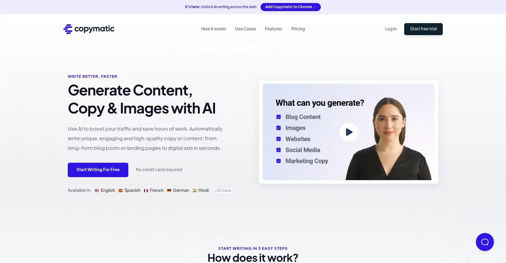 Copymatic - AI tool for Writing assistant, Content Creation, SEO optimization