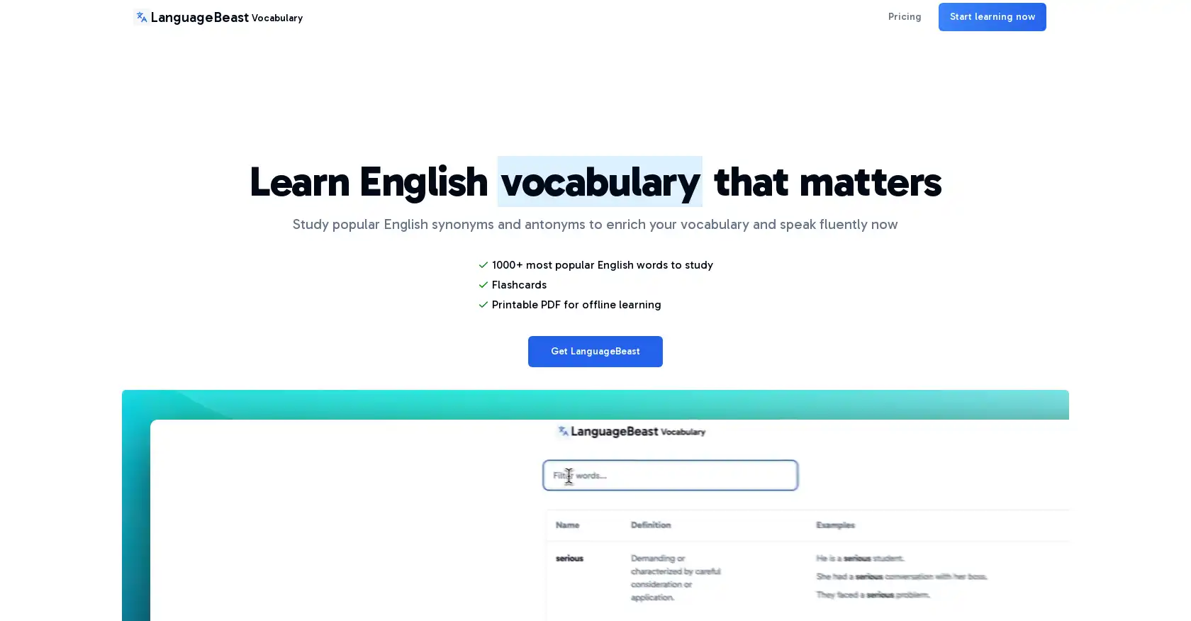 LanguageBeast - AI tool for Education, Language, english